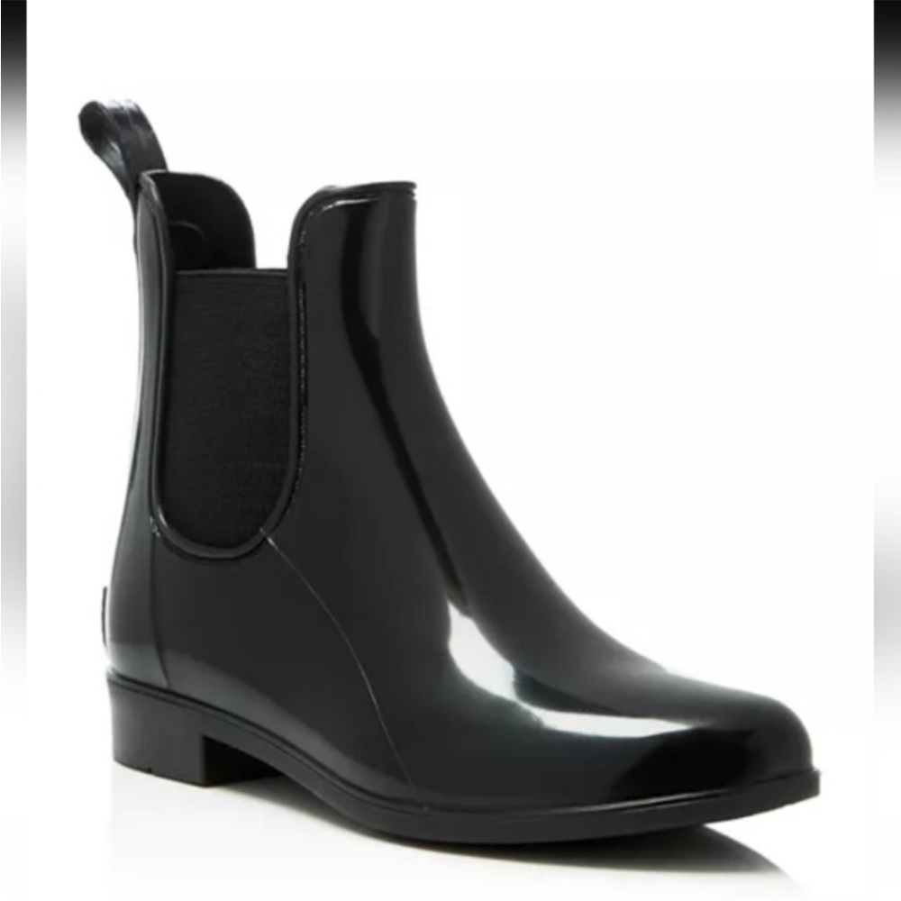 Sam Edelman shiny black rain booties